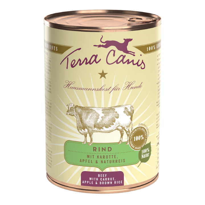 Terra Canis Hunde-Nassfutter Classic Nass Rind mit Karotte, Apfel